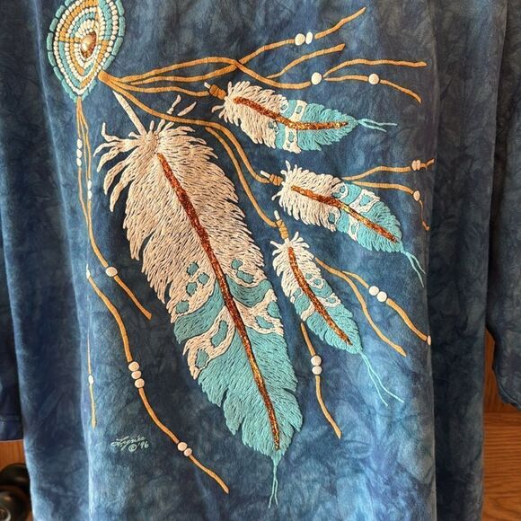 LYNEE APPAREL Vintage 1996 Southwestern Puffy Tie Dye Oversized Tee - Picture 6 of 13